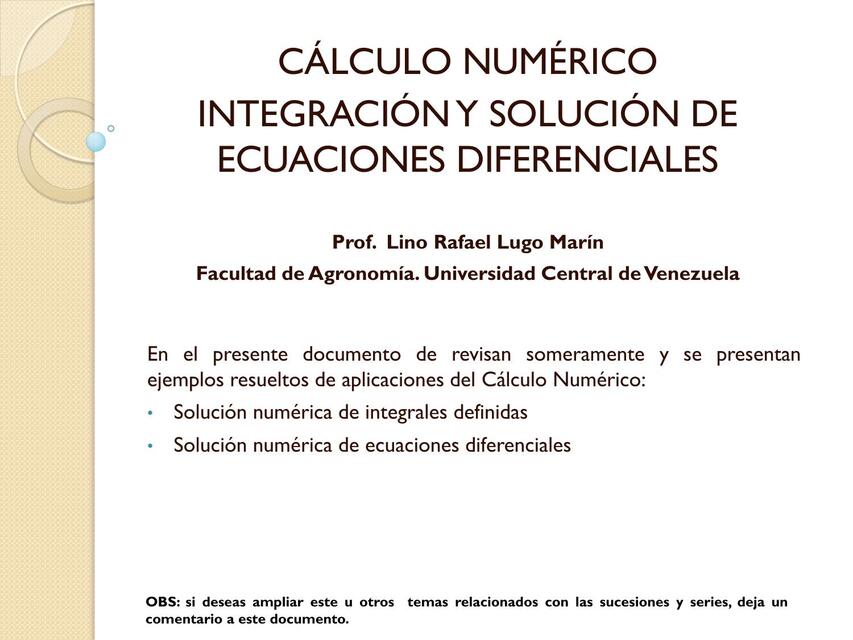 Calc Numerico 2 Integracion y Ecuaciones Diferenci