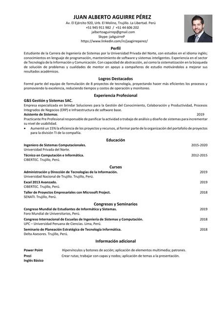 Plantilla para editar CV Formato Estandarizado