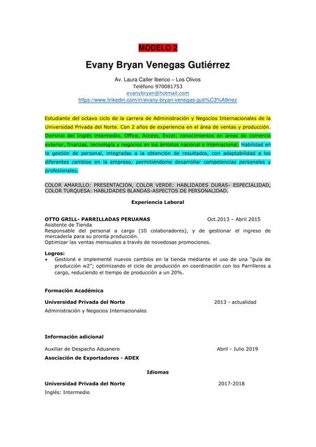 Plantilla de CV para editar - CV Potente