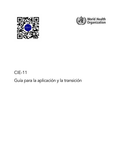 CIE 11 Guía para la aplicación y la trasición