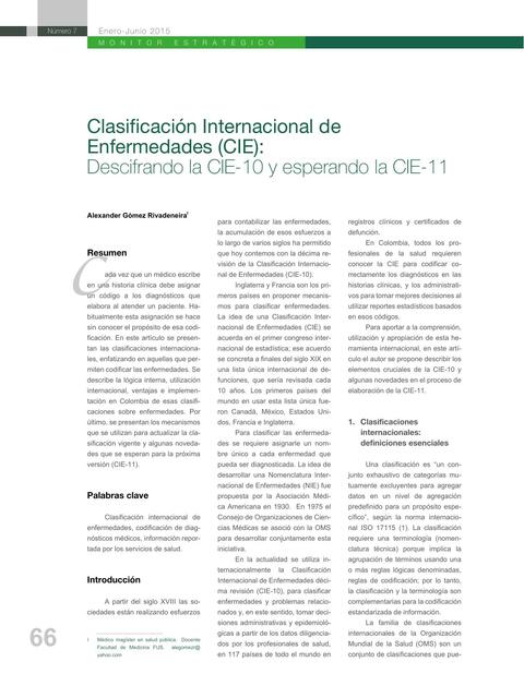 Clasificación internacional de enfermedades CIE10