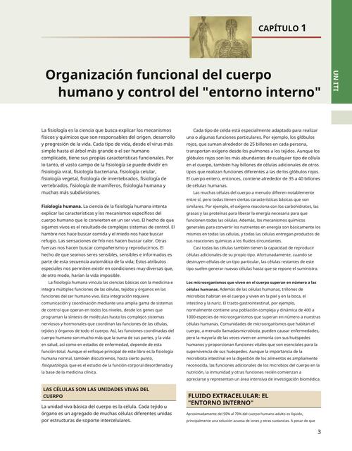 Organización funcional del cuerpo humano y control del entorno interno 