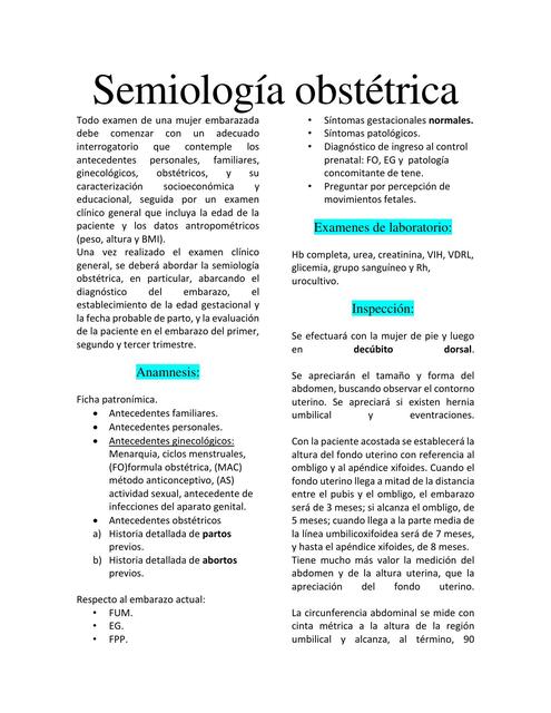 Semiología obstétrica