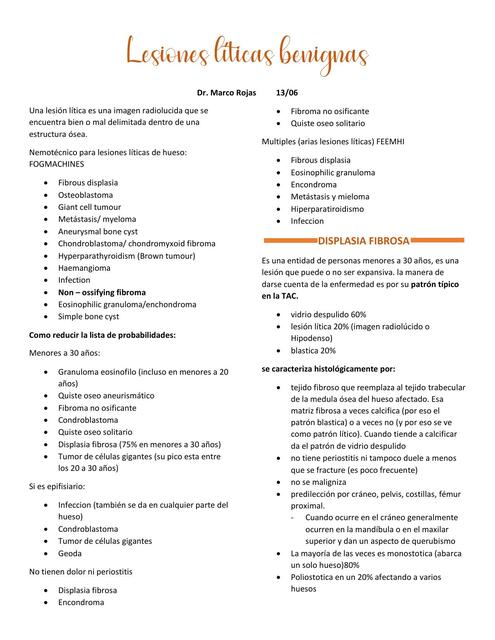 LESIONES LITICAS BENIGNAS-RADIOLOGIA-TEORICAS UMSS