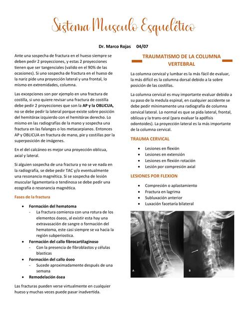 SISTEMA MUSCULO ESQUELETICO-RADIOLOGIA-UMSS