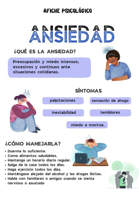 AFICHE PSICOLÓGICO SOBRE LA ANSIEDAD