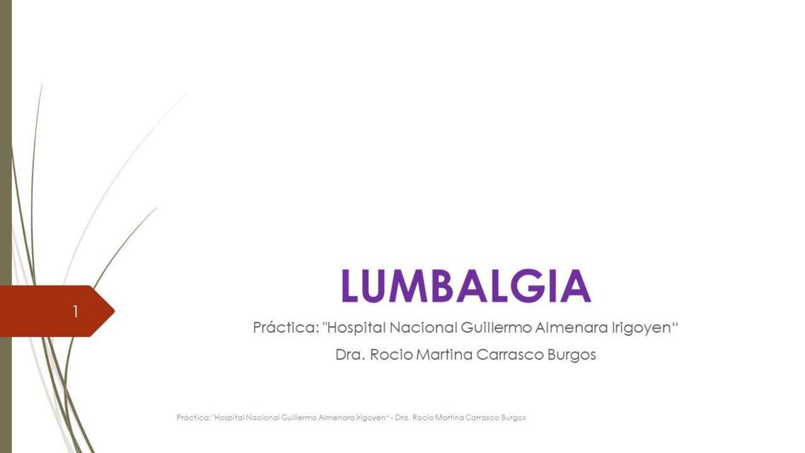 1 Lumbalgia