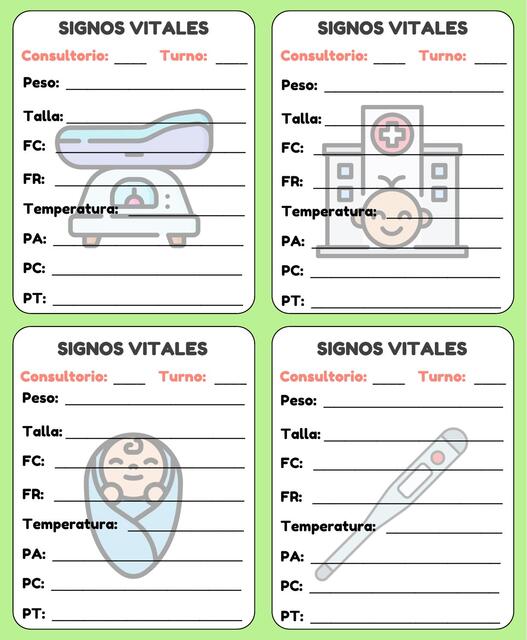 Signos vitales hoja de registro