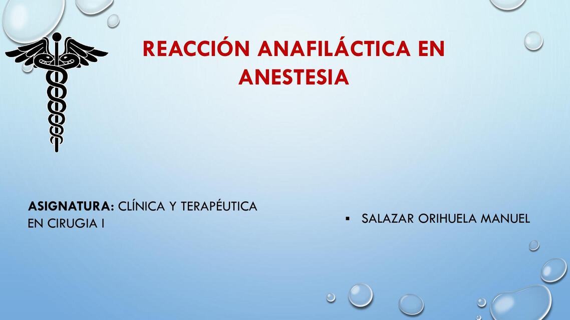 REACCIÓN ANAFILÁCTICA EN ANESTESIA 1