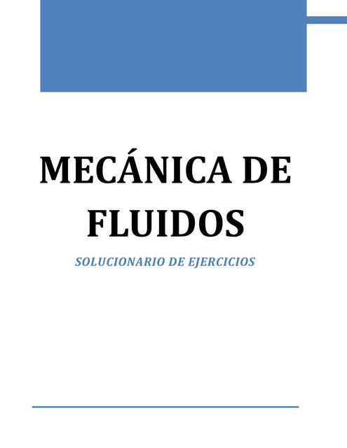 Solucionario de Mecánica de fluidos