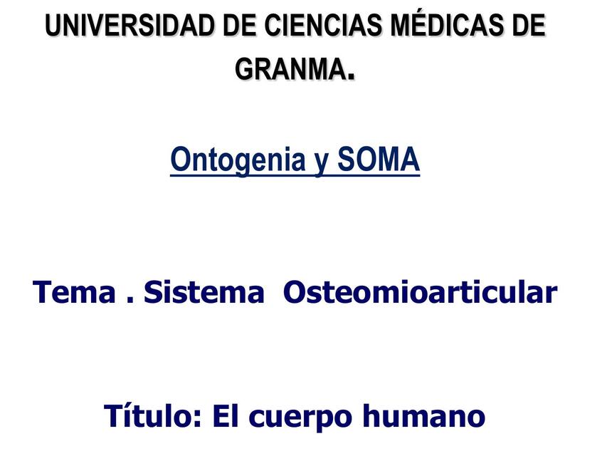 Generalidades del Aparato Locomotor