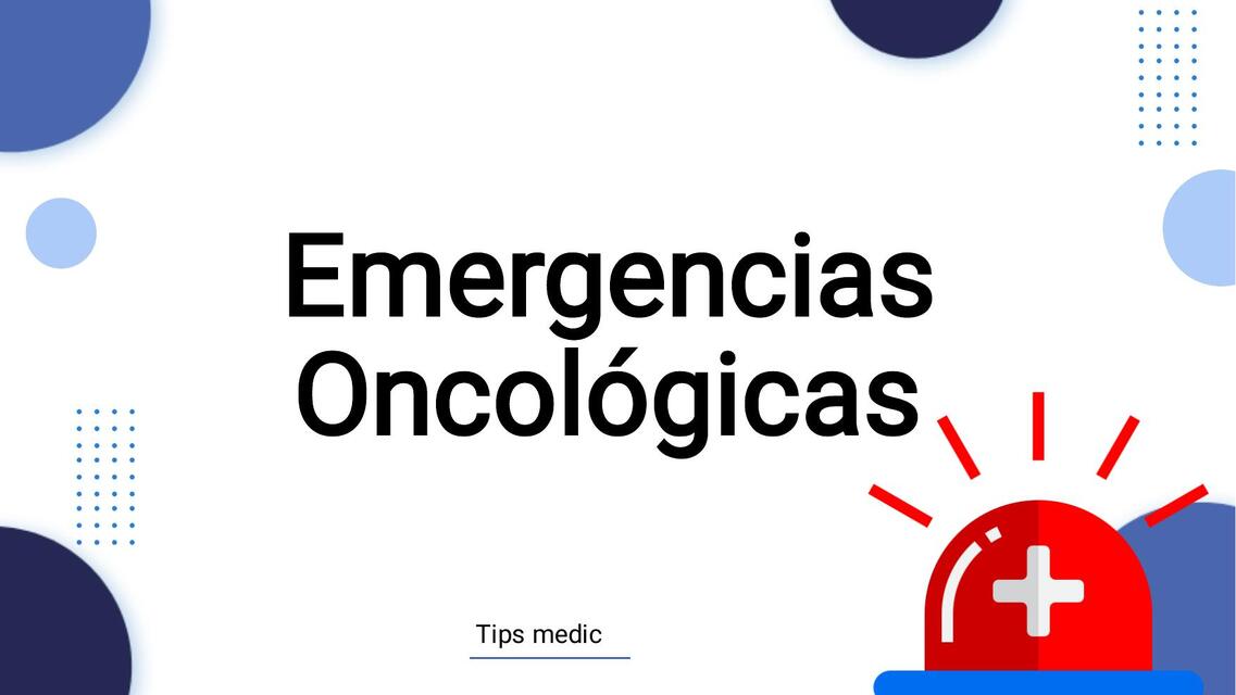 Emergencias oncológicas