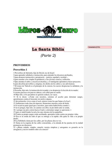 La Santa Biblia Parte 2