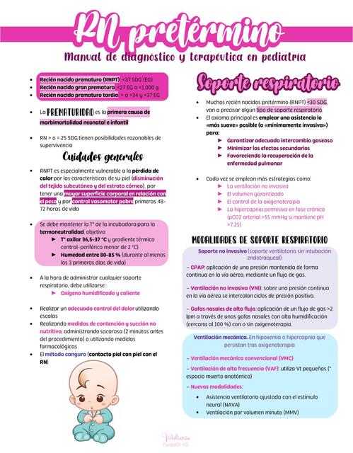 RN pretérmino: Manual de diagnóstico y terapéutica en pediatría