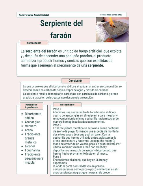 Práctica: Serpiente del faraón