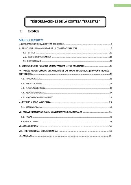 DEFORMACIONES DE LA CORTEZA TERRESTRE