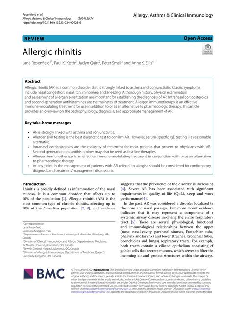 Allergic rhinitis Alergic Asth Immunol