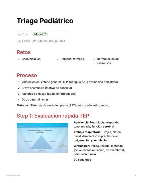 Triage Peditrico