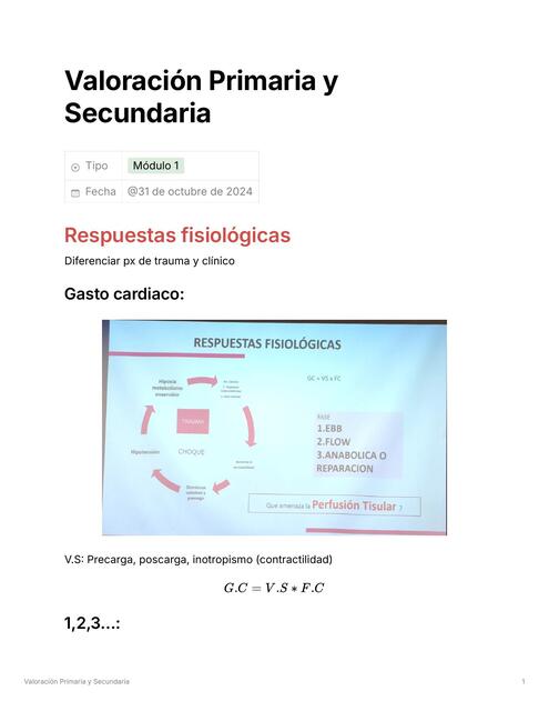 Valoración Primaria y Secundaria