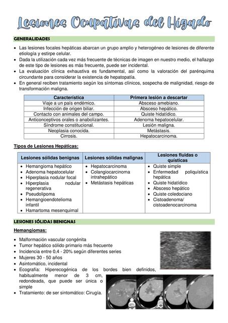 Lesiones Ocupativas del Hígado