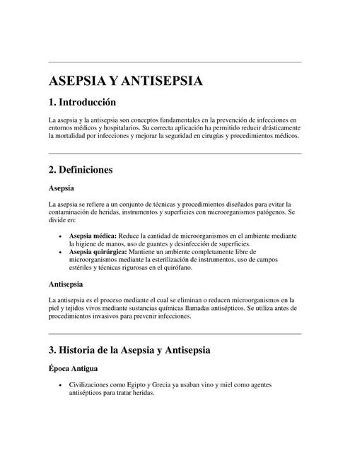 ASEPSIA Y ANTISEPSIA