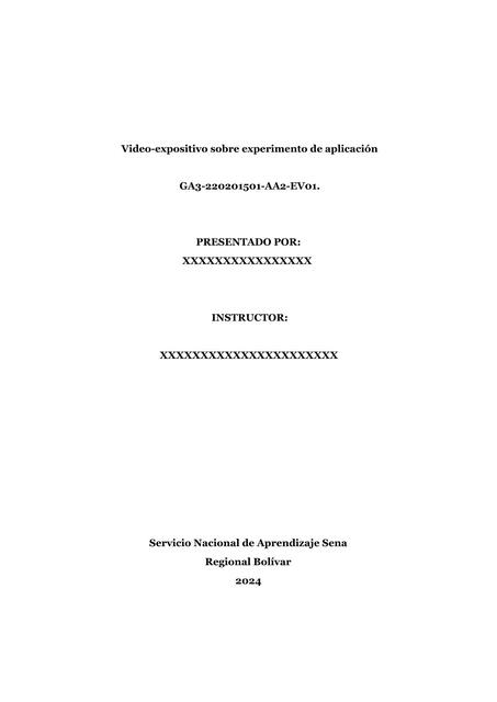 Video expositivo sobre experimento de aplicación G