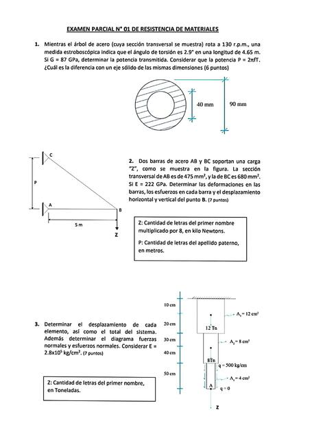 EXAMEN DE RESISTENCIA DE MATERIALES II