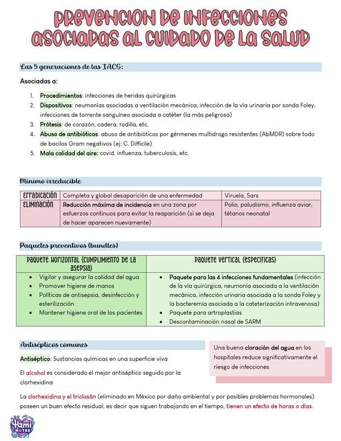 Prevención de infecciones asociadas al cuidado de la salud