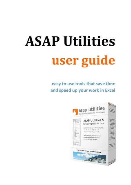 Flashcards de ASAP Utilities User Guide | Por Natasha | uDocz
