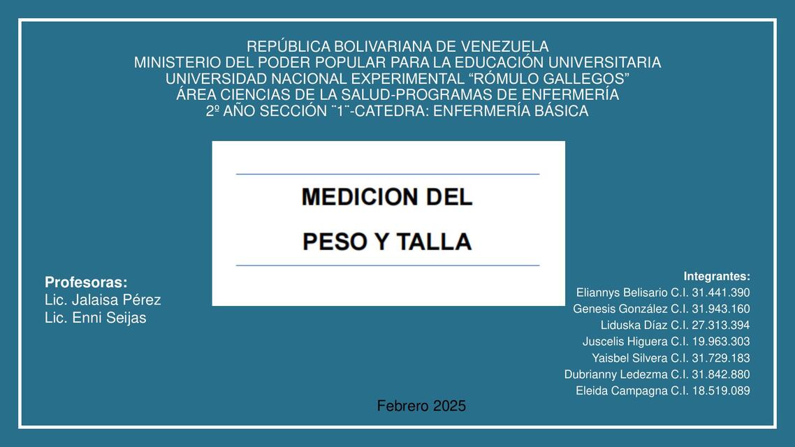 MEDICIÓN DEL PESO Y TALLA definitivo