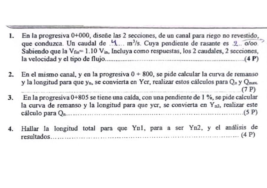 EXAMEN DE HIDRÁULICA DE CANALES