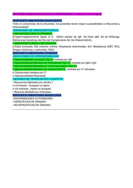 Anatomia Patologica Lesiones Inmunológicas