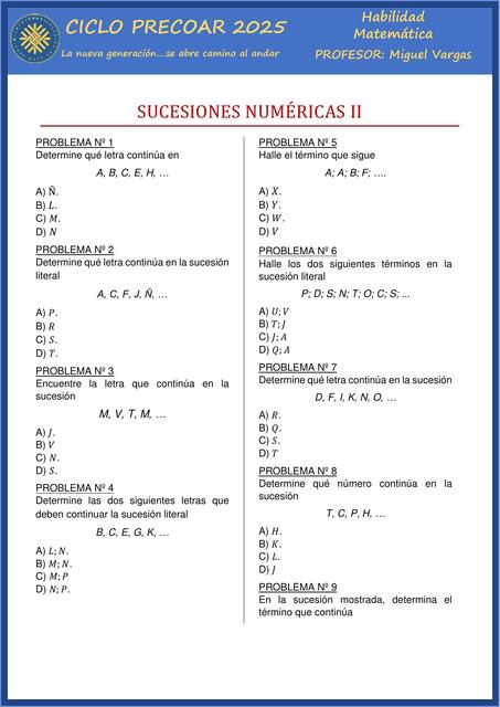 Sucesiones numéricas II 