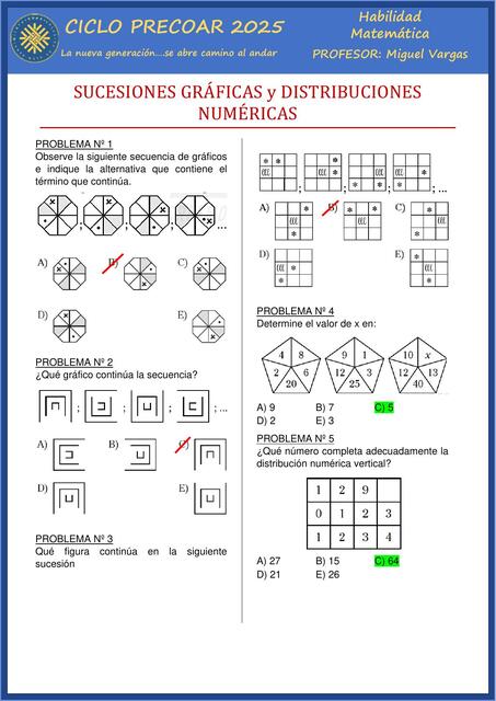 Sucesiones gráficas y distribuciones numéricas