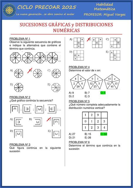 Sucesiones gráficas y distribuciones numéricas 