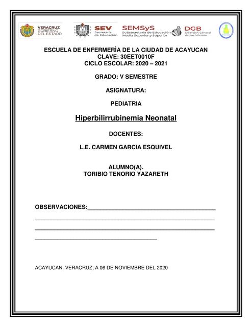 Hiperbilirrubinemia Neonatal