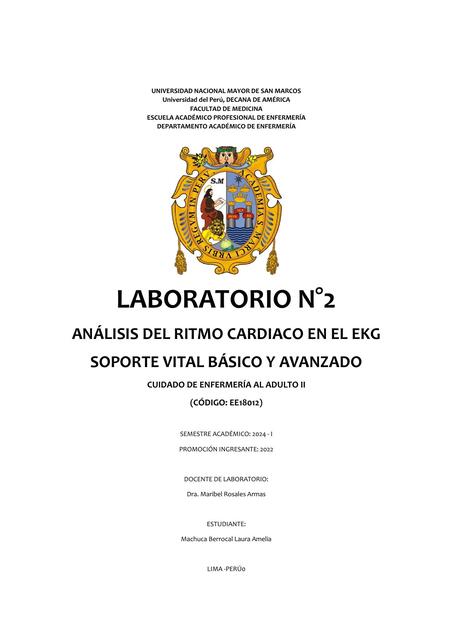 ANÁLISIS DEL RITMO CARDIACO EN EL EKG SOPORTE VITAL BÁSICO Y AVANZADO