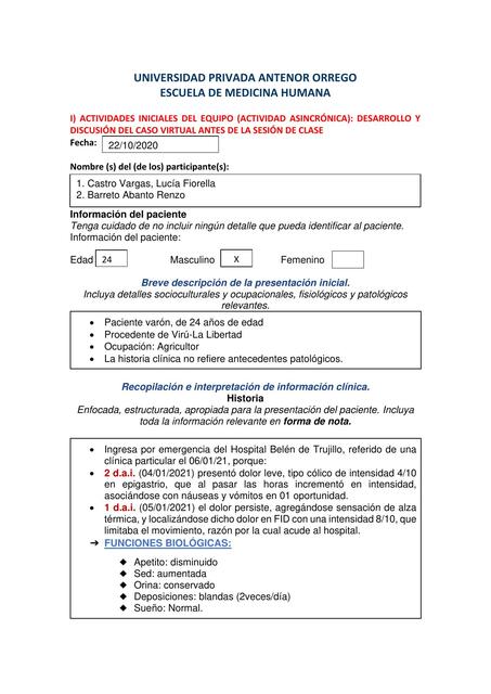 CASO CLÍNICO APENDICITIS AGUDA