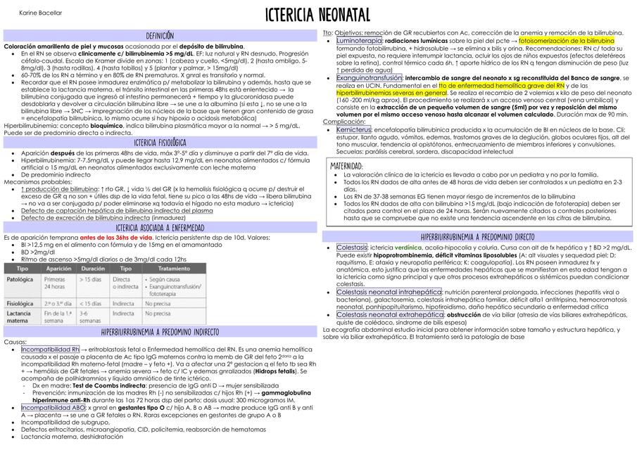 ictericia neonatal