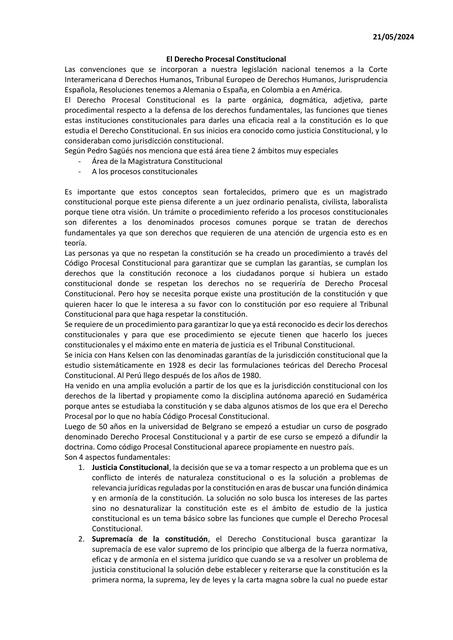 Apuntes del Derecho Procesal Constitucional