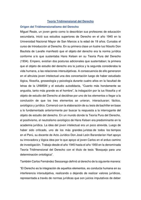 Teoría Tridimensional del Derecho