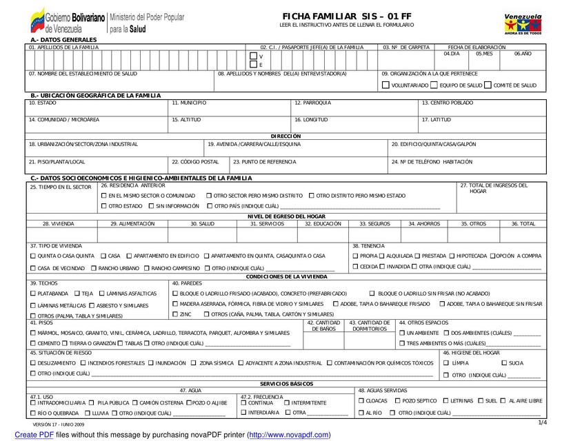 SIS 01 FICHA FAMILIAR