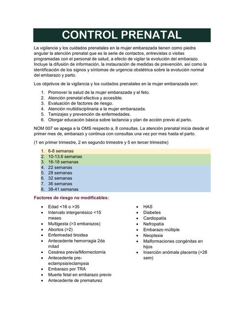 Control Prenatal