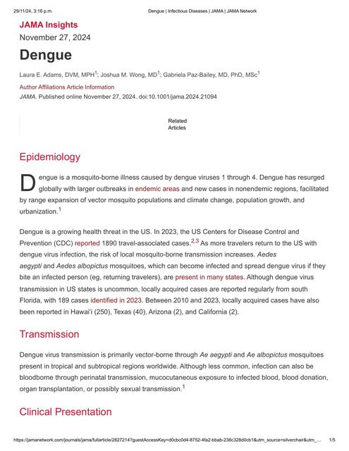 Dengue Infectious Diseases JAMA JAMA Network