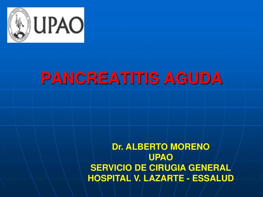 PANCREATITIS AGUDA Y CRONICA