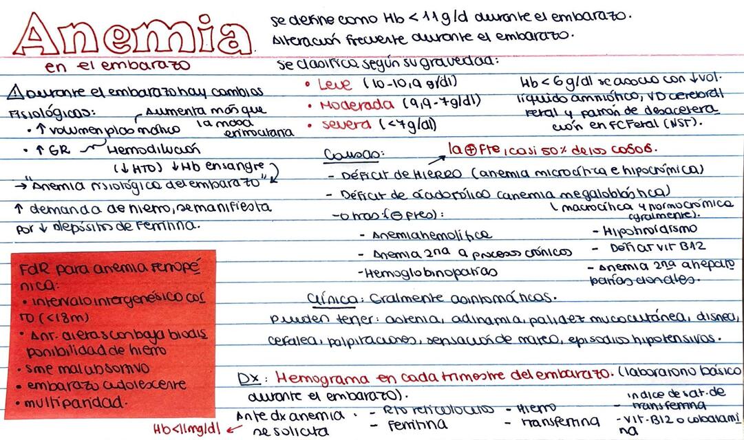 Anemia en el embarazo