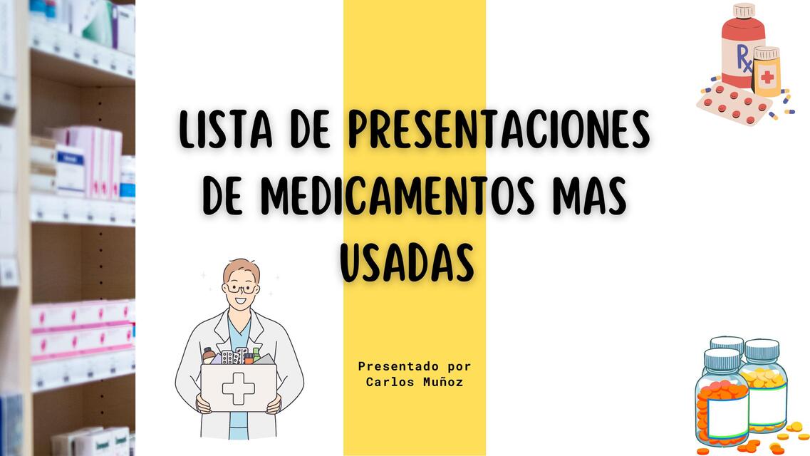 LISTA DE PRESENTACIONES DE MEDICAMENTOS MAS USADAS