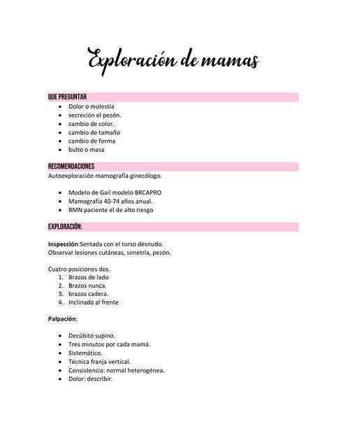 Exploración de Mamas