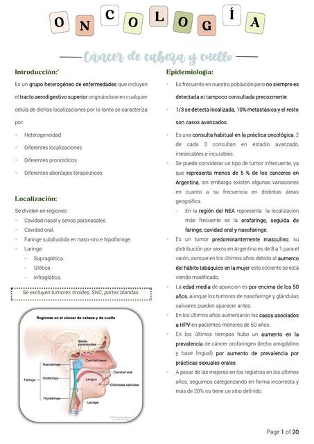 Cáncer de cabeza y cuello