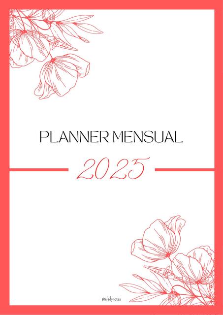 Planner Mensual 2025 Red